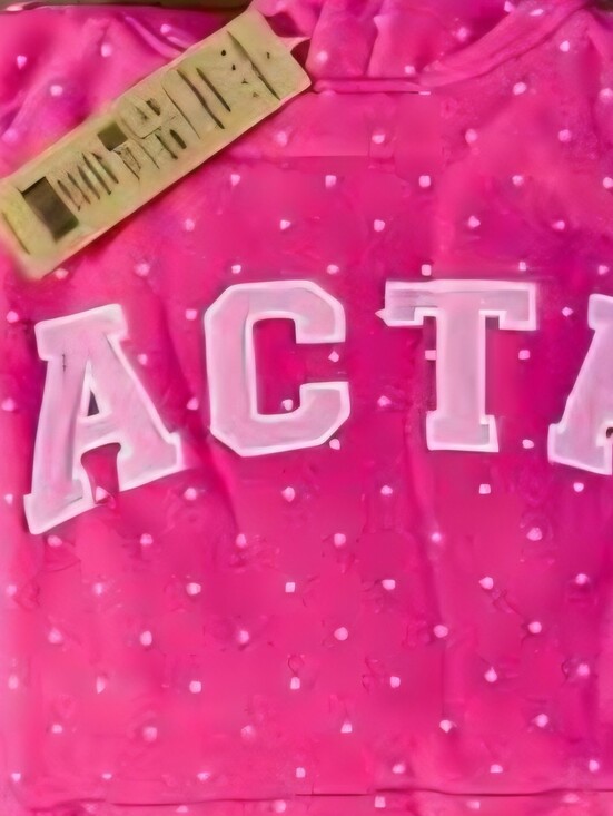 Acta Tops - ACTA Pink Polka Dot Valentine Hooded Sweatshirt L/XL